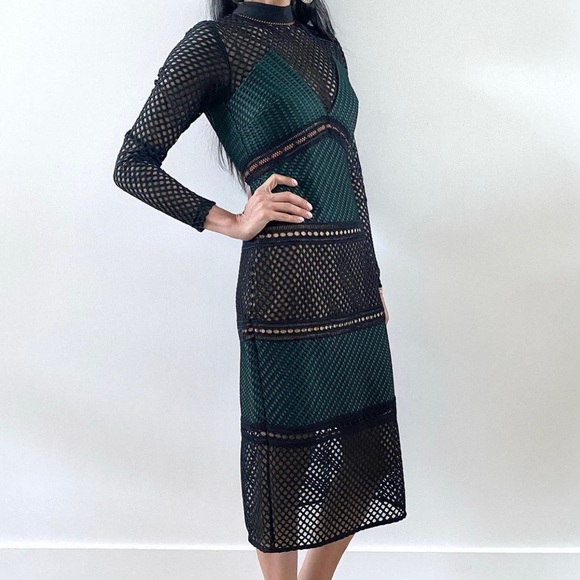 Beautiful Self Portrait mock neck mesh panel Size